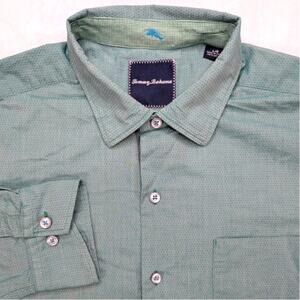 Tommy Bahama‎ Mens Button Up Shirt - Large Gray Vented Breathable